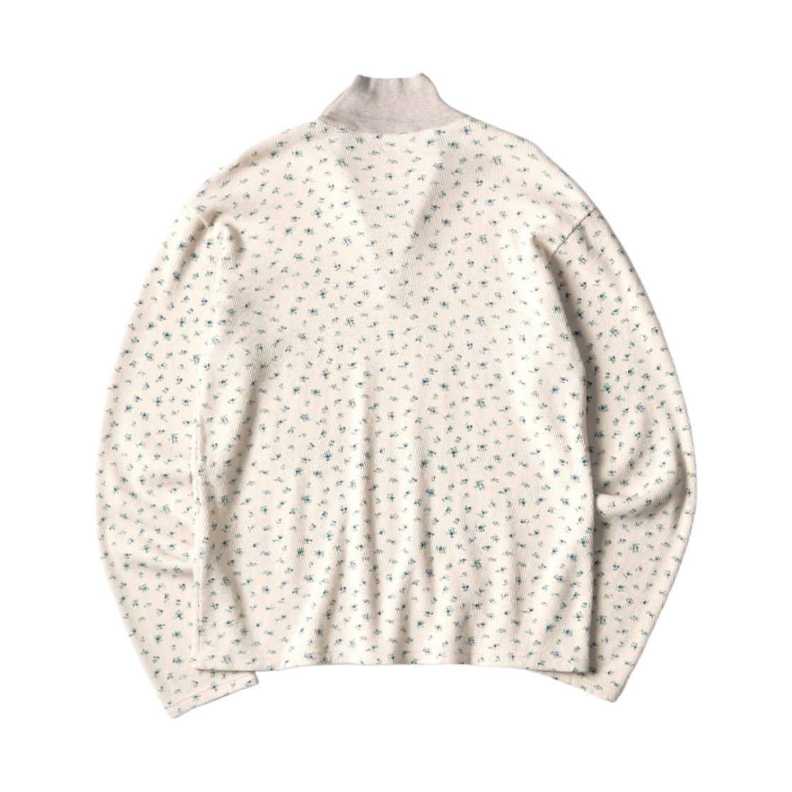 캐피탈 와플 저지 스몰 플라워 PT 하프 집 롱 슬리브 블루(Kapital Waffle Jersey Small Flower PT Half Zip Long Sleeve Blue) - 2