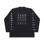 Balenciaga Archives Logos Long Sleeve T-Shirt Oversized Black