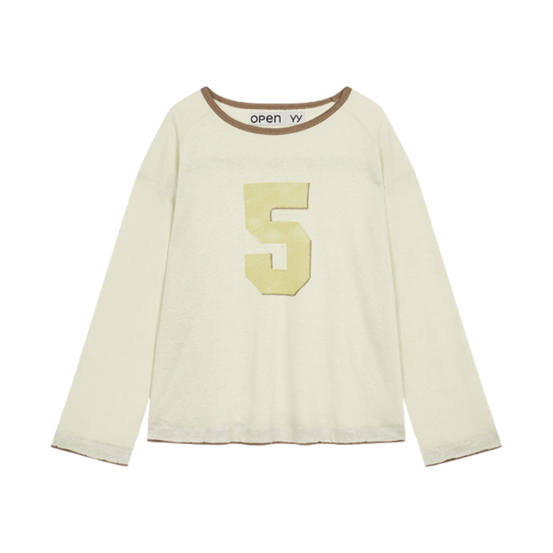 - Open Yy No. 5 Oversized Linen T-Shirt Yellow