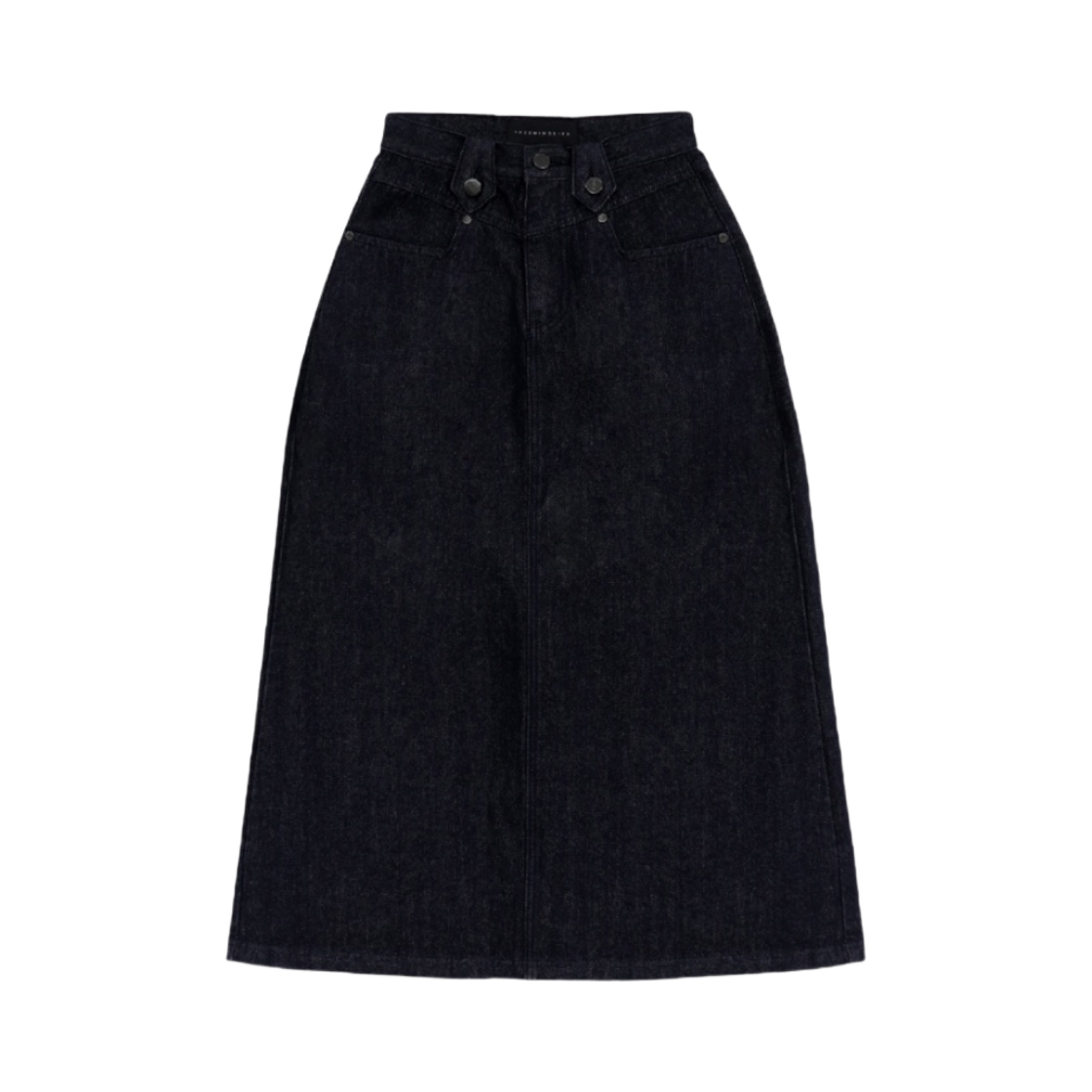 (W) 트리밍버드 프론트 요크 데님 롱 스커트 로우 데님((W) Treemingbird Front Yoke Denim Long Skirt Raw Denim)
