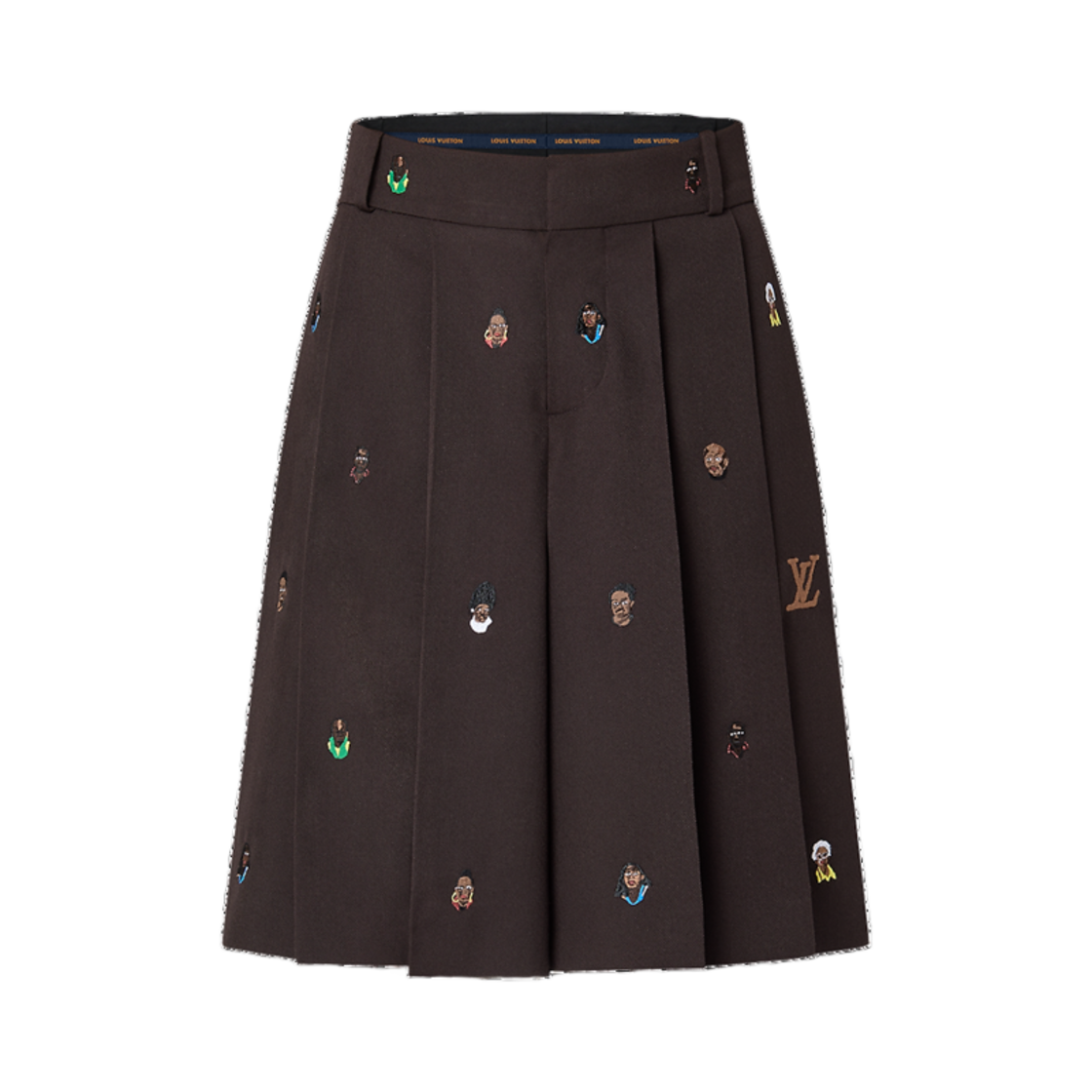 - Louis Vuitton Embroidered Pleated Shorts Ebony - 대표 이미지 #1