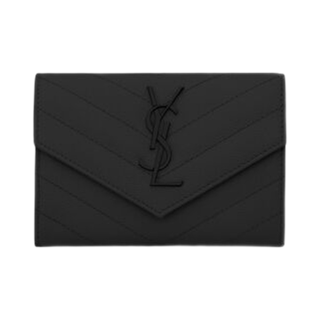 생로랑 카산드라 마틀라세 스몰 엔벨로프 월렛 그레인 드 뿌드르 엠보스 레더 블랙(Saint Laurent Cassandre Matelasse Small Envelope Wallet in Grain De Poudre Embossed Leather Black) - 1
