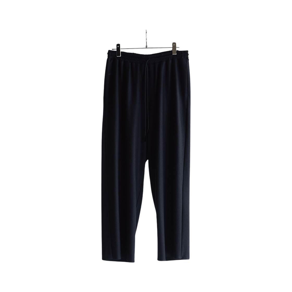 ANC-PT34-B Ancellm Wool Jersey Straight Pants Black