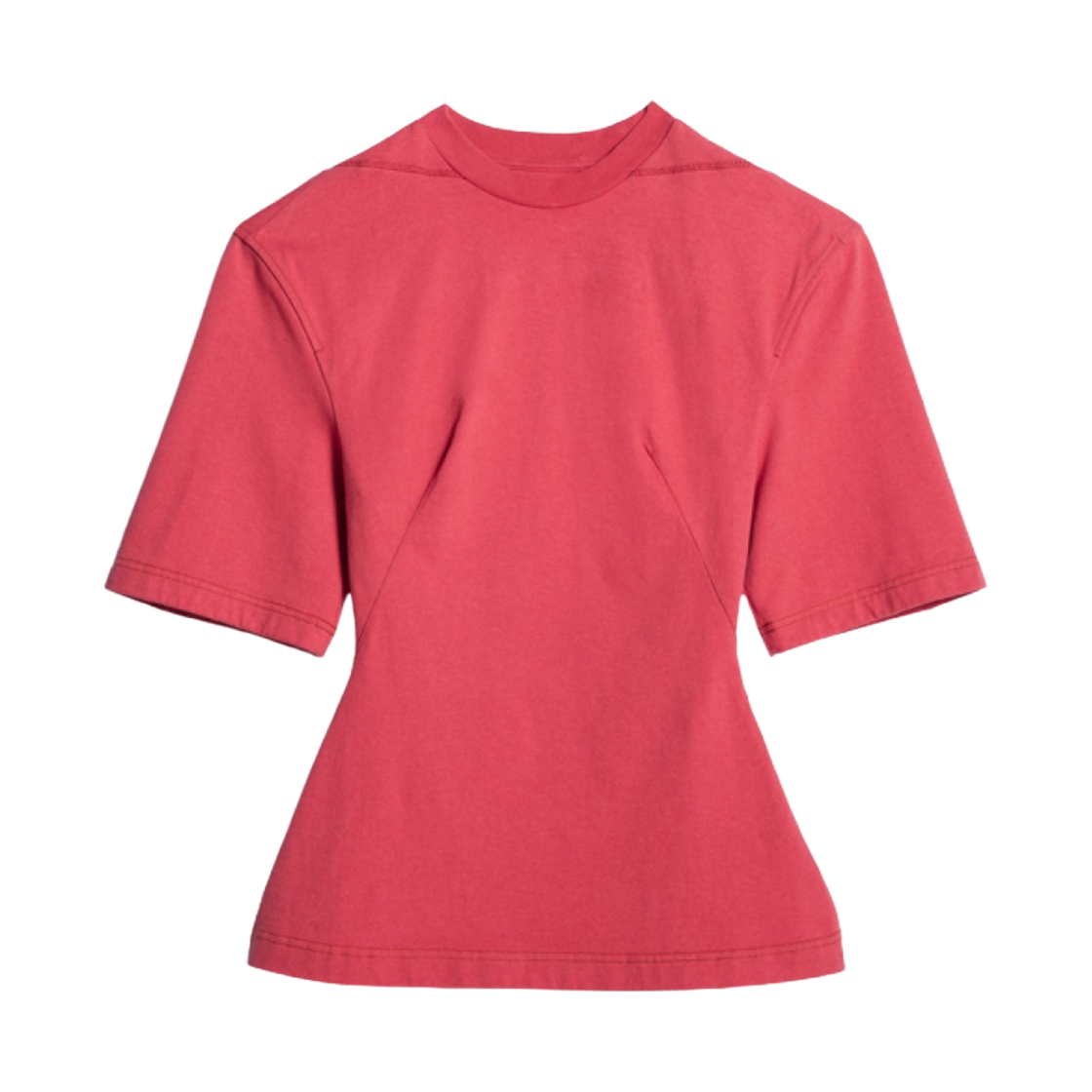 (W) 자크뮈스 르 티셔츠 카미사 와이드 숄더 티셔츠 레드((W) Jacquemus Le T-Shirt Camisa Wide Shoulder T-Shirt Red) - 1