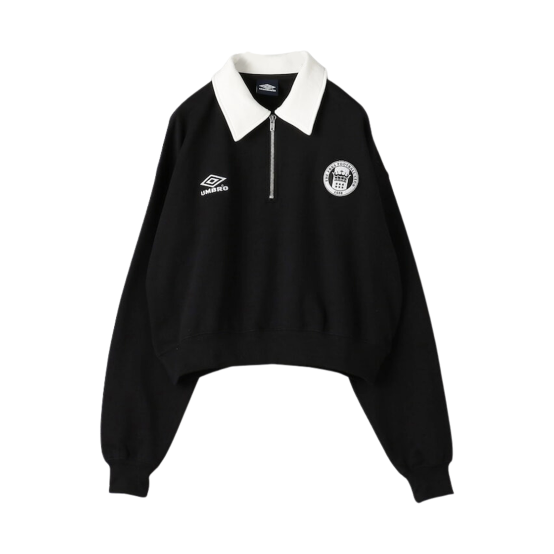 (W) 엄브로 x 프릭스 스토어 하프집 스웨트셔츠 블랙((W) Umbro x Freak's Store Halfzip Sweatshirt Black) - 1