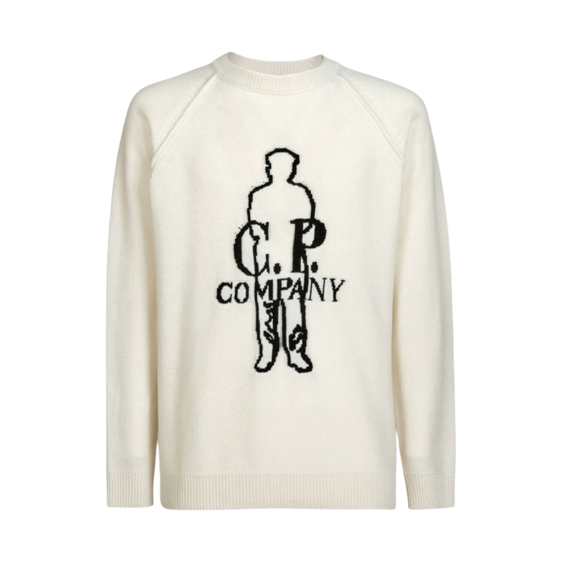 C.P. 컴퍼니 램스울 자카드 스웨터 거즈 화이트 - 22FW(C.P. Company Lambswool Jacquard Sweater Gauze White - 22FW) - 1