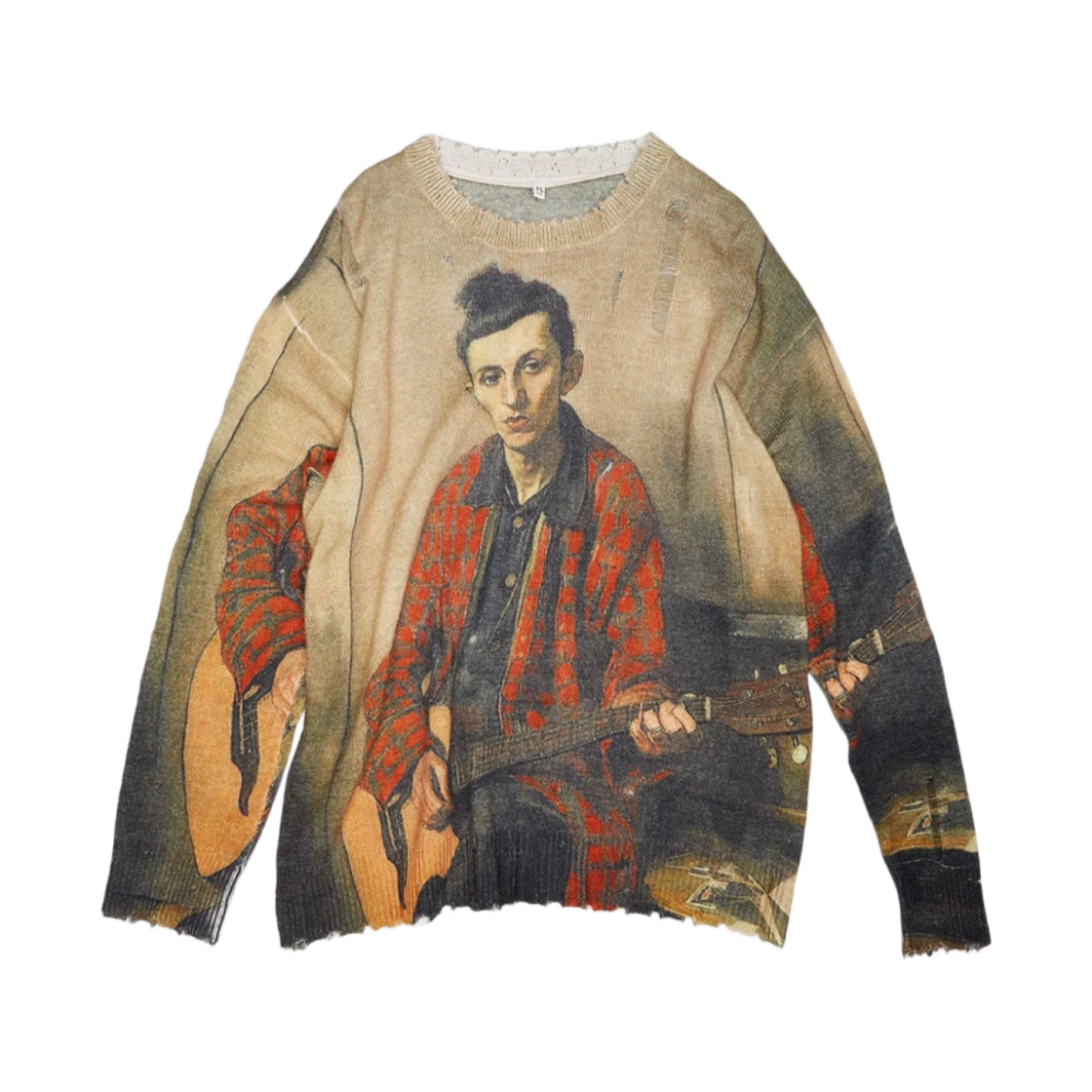 (W) R13 프린티드 보이프렌드 스웨터 프린티드 포트레이트((W) R13 Printed Boyfriend Sweater Printed Portrait)
