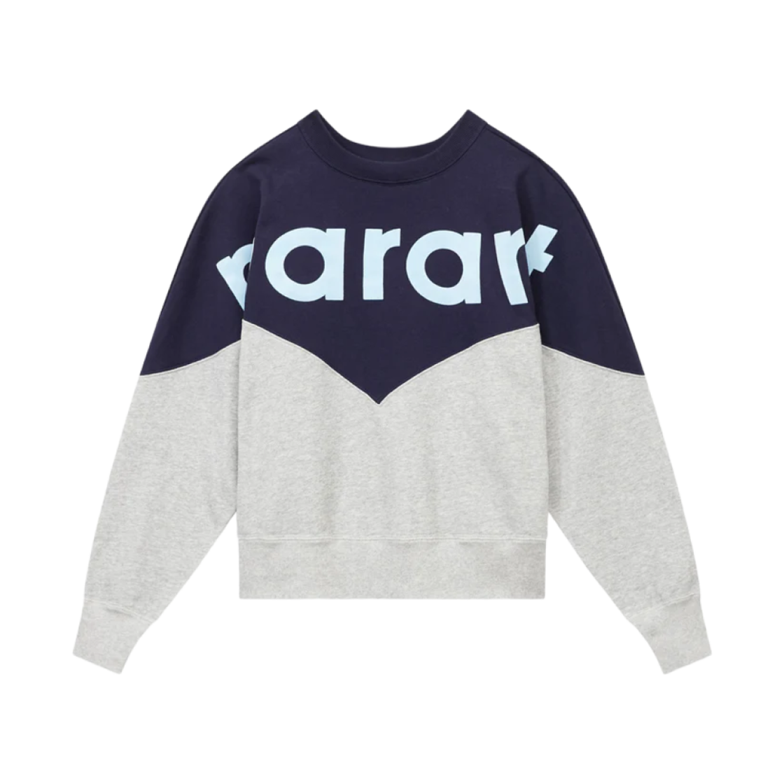 SW0006FA-A1M08E-NYGY (W) Isabel Marant Houston Two Tone Marant Sweatshirt Navy Grey - 24FW