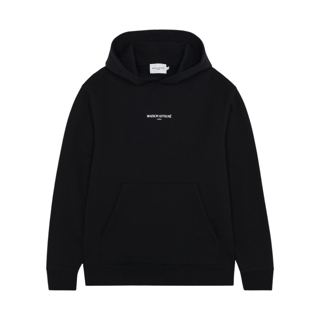 메종 키츠네 자수 코드리스 후드 블랙(Maison Kitsune Embroidered Cordless Hoodie Black) - 1