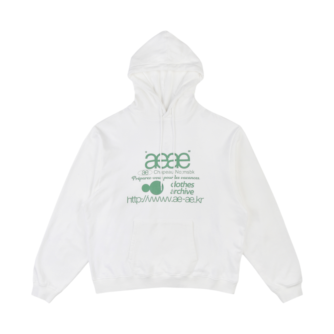(W) 에이에이 웹 로고 루즈드 후디 화이트((W) Aeae Web Logo Loosed Hoodie White)