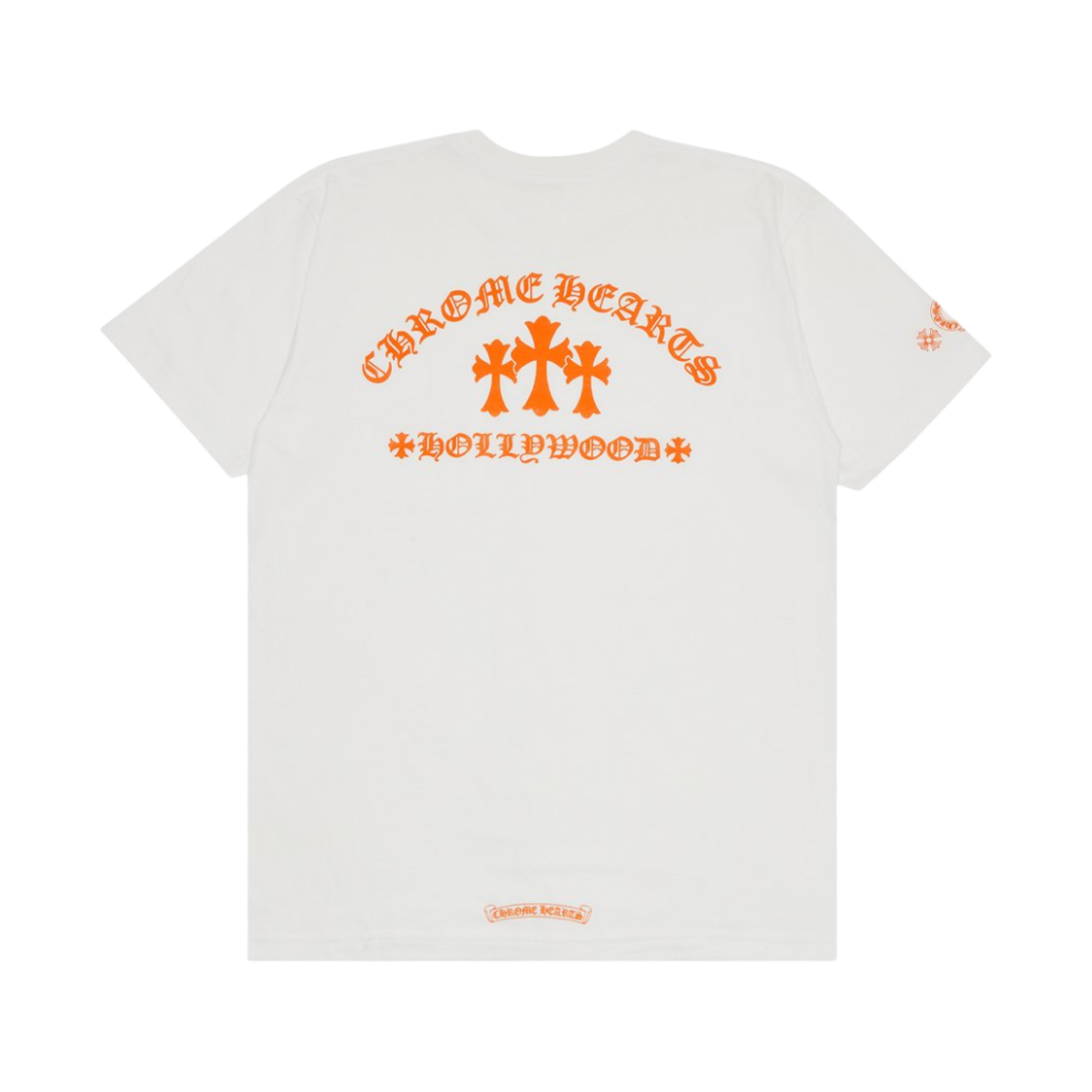 크롬하츠 트리플 크로스 할리우드 숏슬리브 티셔츠 화이트 오렌지