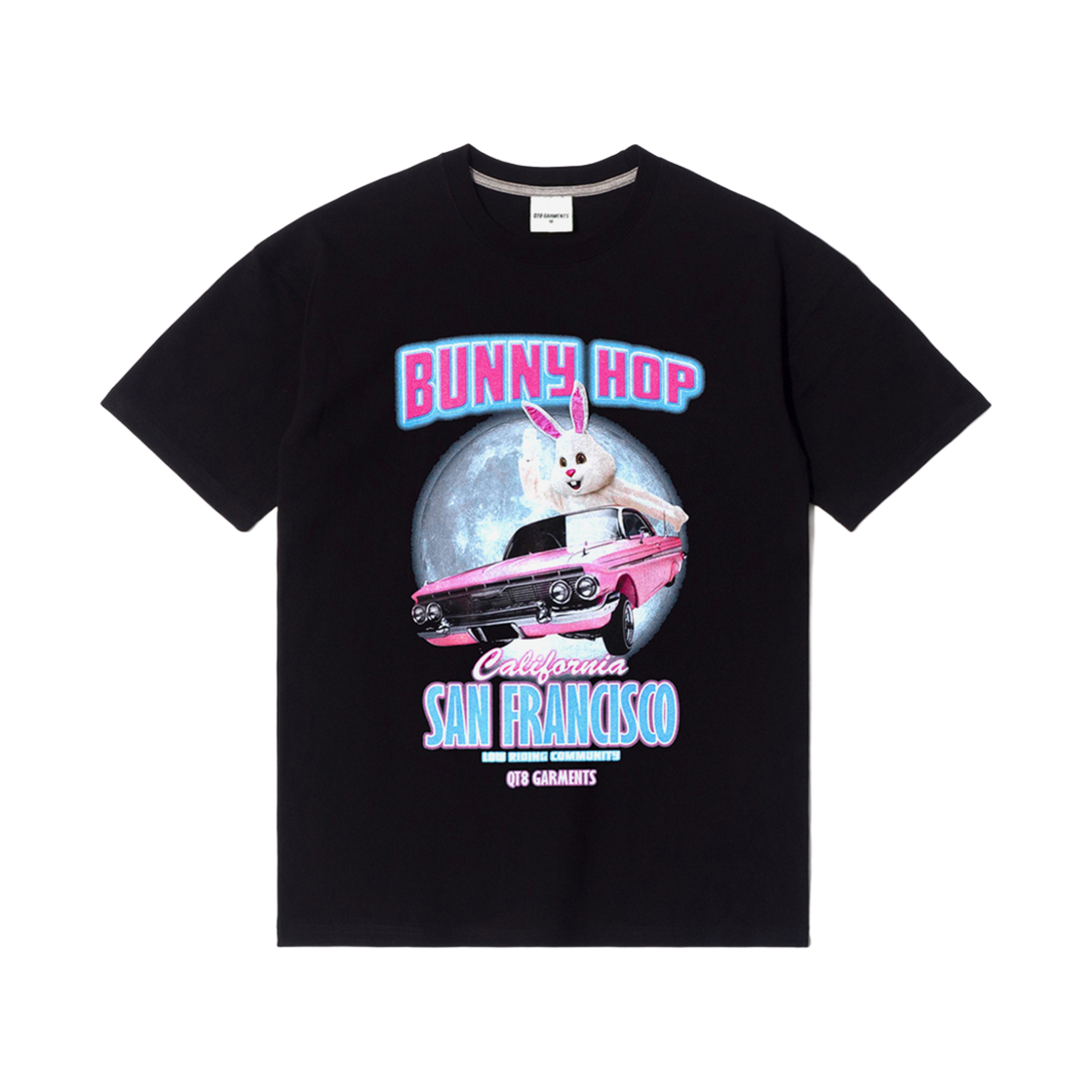 큐티에잇 가먼츠 버니 홉 티 블랙(QT8 GARMENTS Bunny Hop Tee Black)
