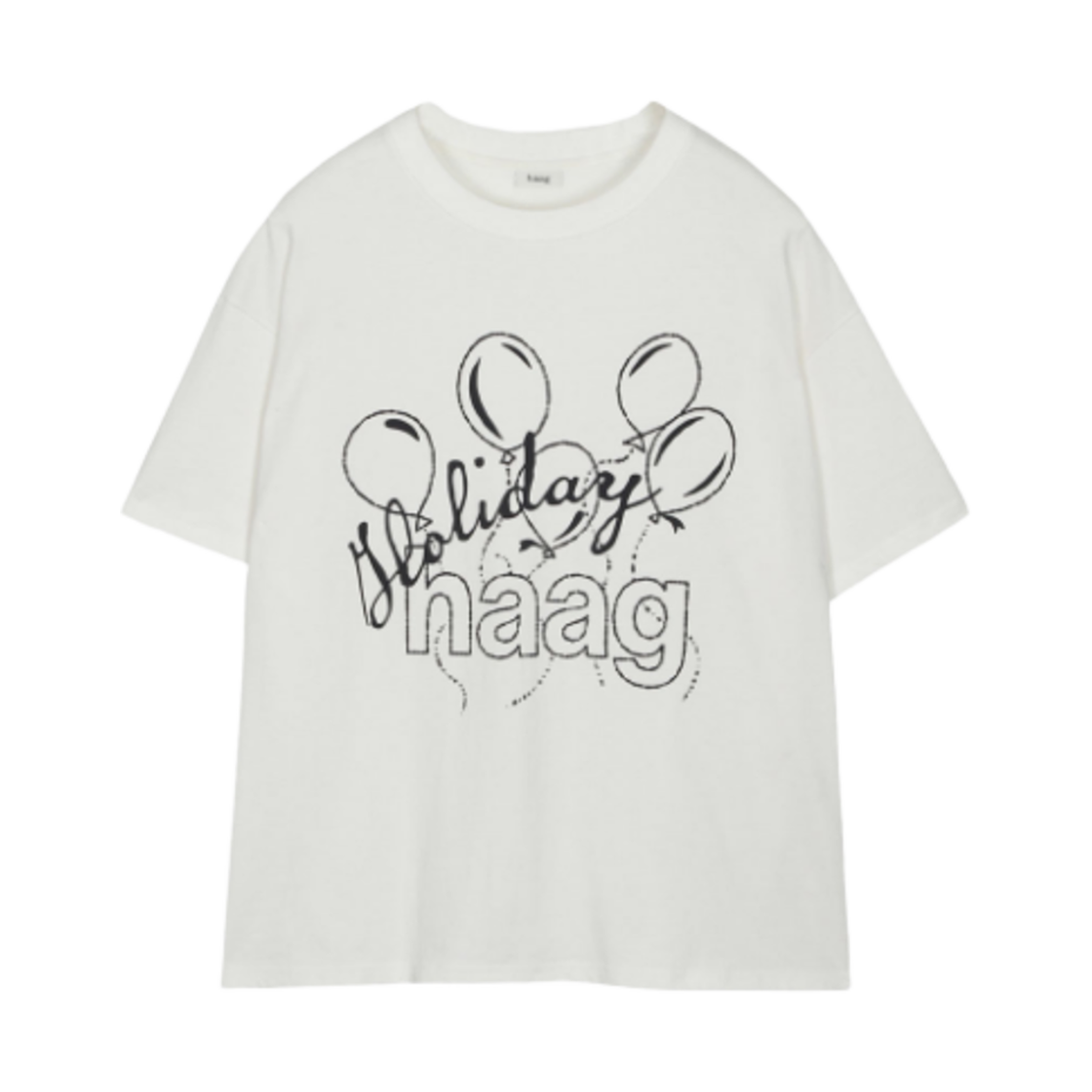 (W) 헤이그 어 홀리데이 티셔츠 블랙((W) Haag A Holiday T-shirt Black)