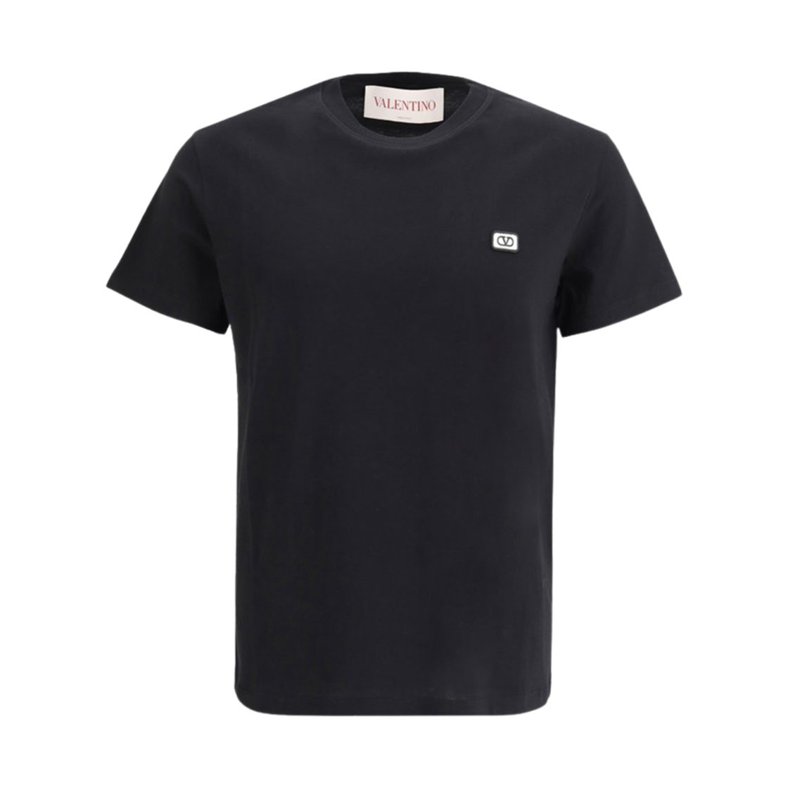 MG10VAQ80NO Valentino Vlogo Patch Cotton T-Shirt Black