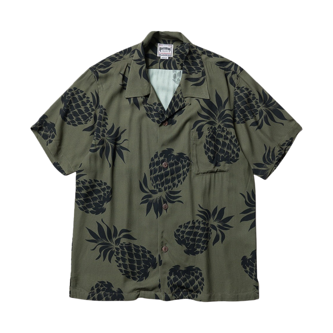 휴스턴 재팬 알로하 셔츠 파인애플 올리브 41026OL(Houston Japan Aloha Shirt Pineapple Olive 41026OL) - 1
