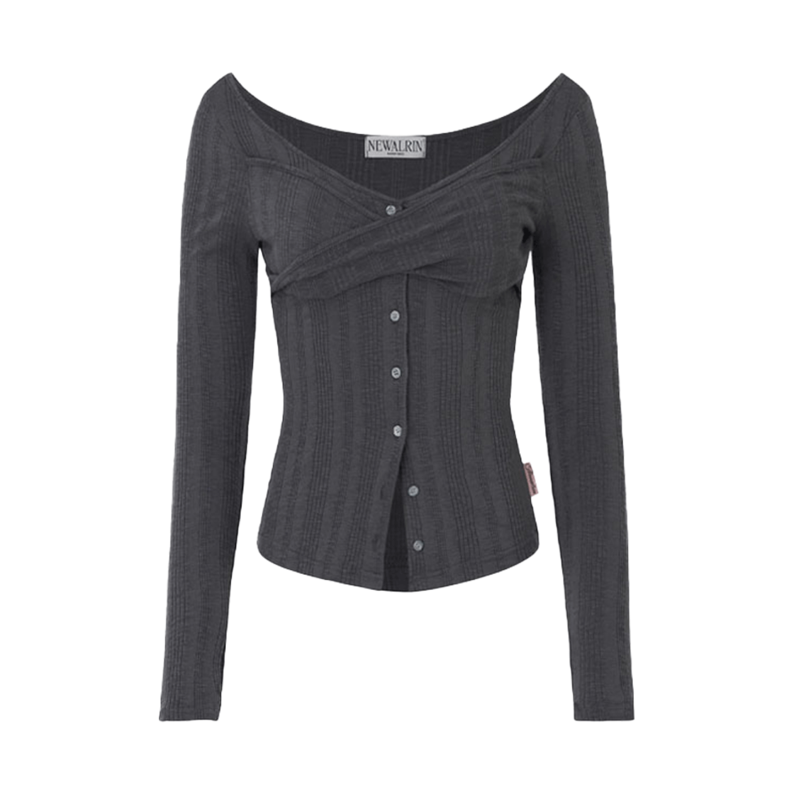 뉴얼린 로지탑 차콜(Newalrin Rosie twist button Top Charcoal)