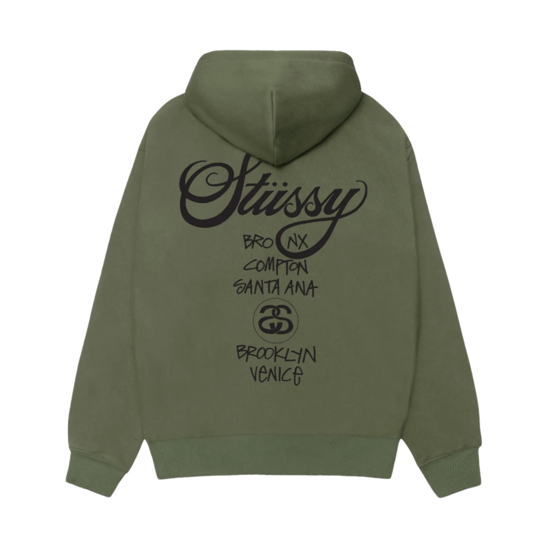 스투시 월드 투어 후디 올리브 2025(Stussy World Tour Hoodie Olive 2025)