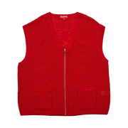 Supreme Dragon Zip Up Sweater Vest Red - 23SS