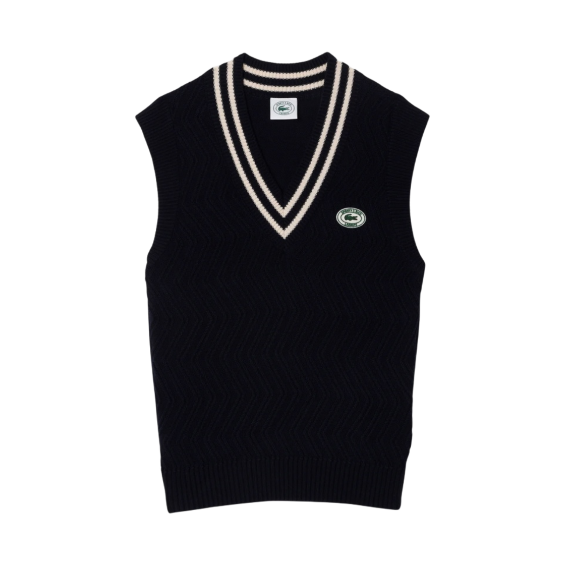 (W) 라코스테 x 스포티 앤 리치 지그 재그 베스트 마린 파린