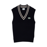 (W) Lacoste x Sporty & Rich Zig Zag Vest Marine Farine