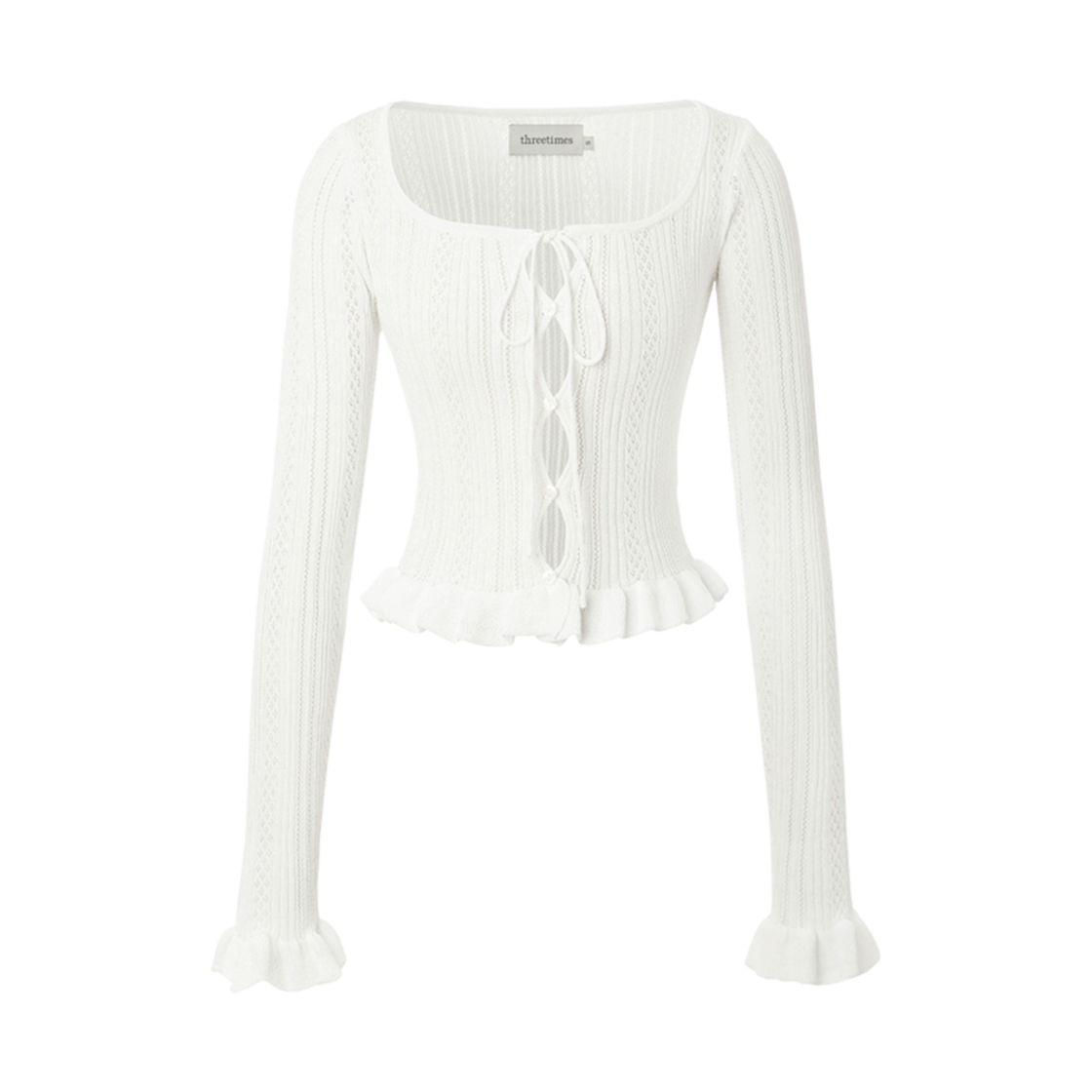 - (W) Threetimes Iris Cardigan Ivory