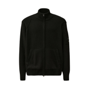 C.P. Company Lambswool GRS Zipped Cardigan Black - 24FW
