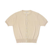 Siyazu SIKN2115 See-Through Short-Sleeved Knit Cardigan Light Beige