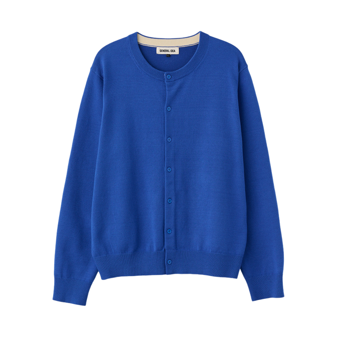 제너럴아이디어 맨 에센셜 미니멀 크루넥 가디건 블루(General Idea Man Essential Minimal Crew Neck Cardigan Blue) - 1