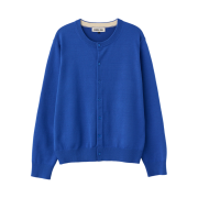 General Idea Man Essential Minimal Crew Neck Cardigan Blue