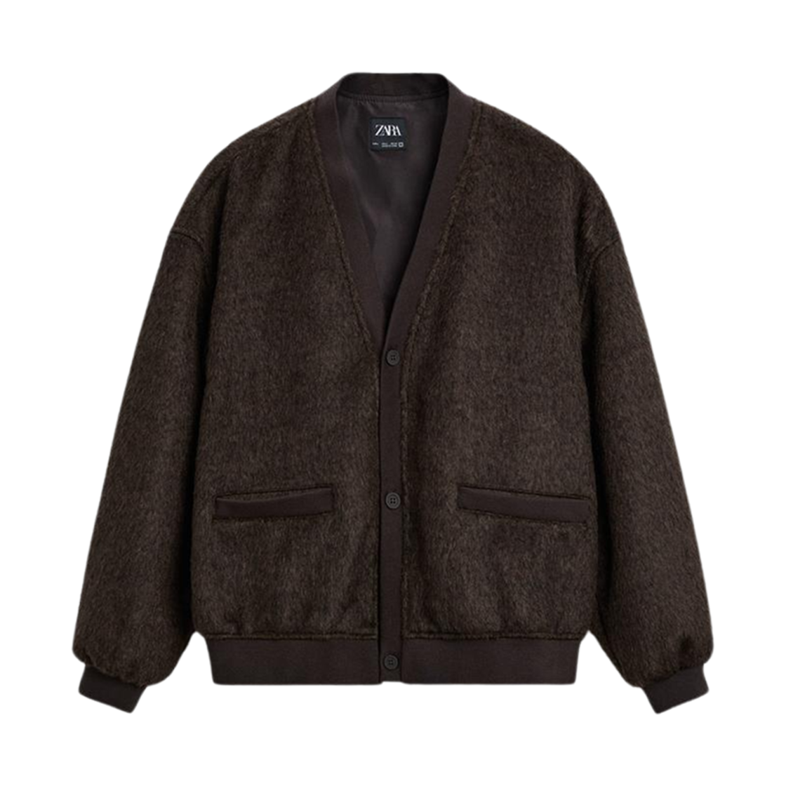 자라 포우 페이크 퍼 가디건 브라운(Zara Faux Fur Cardigan Brown)