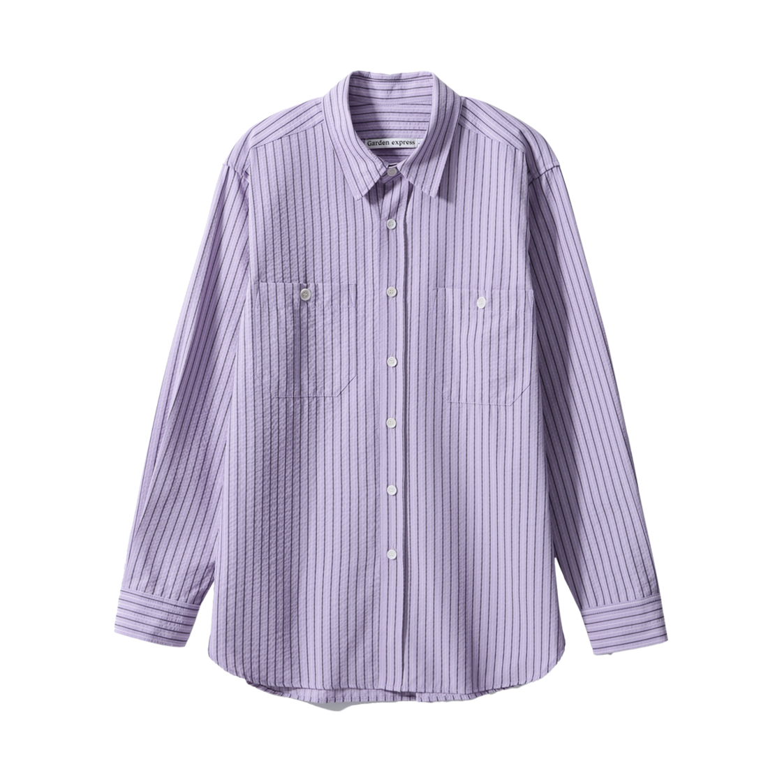 가든익스프레스 스트라이프 컴포트 셔츠 퍼플(Garden express Stripe Comfort Shirt purple)