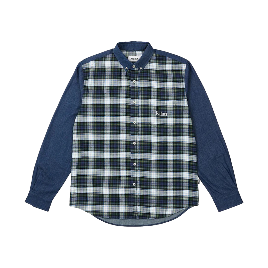 팔라스 체크 패널 샹브레이 셔츠 인디고 - 23SS(Palace Check Panel Chambray Shirt Indigo - 23SS) - 1