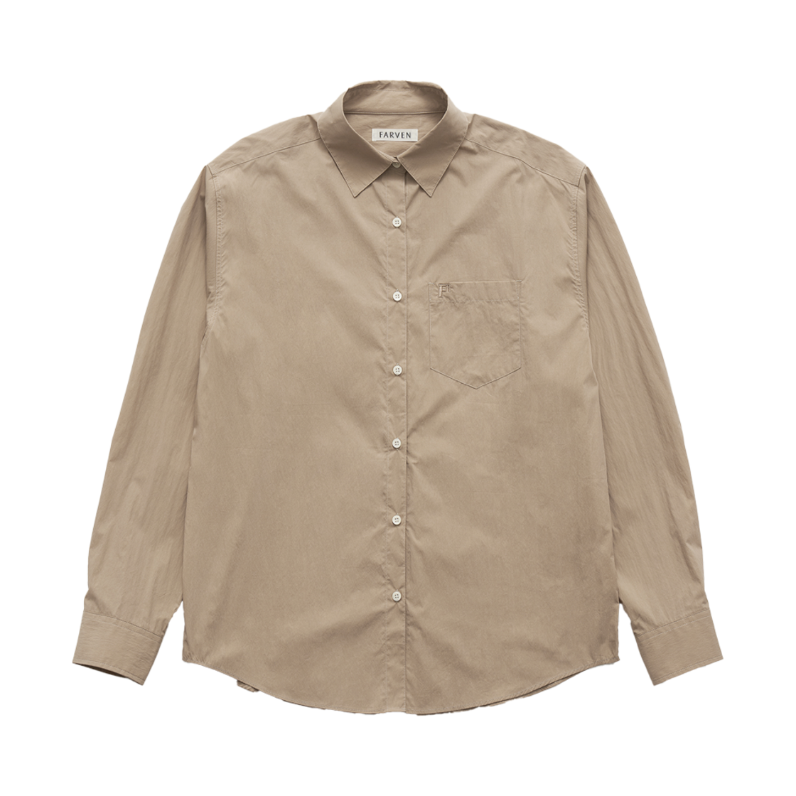 파르벵 자수 로고 셔츠 베이지