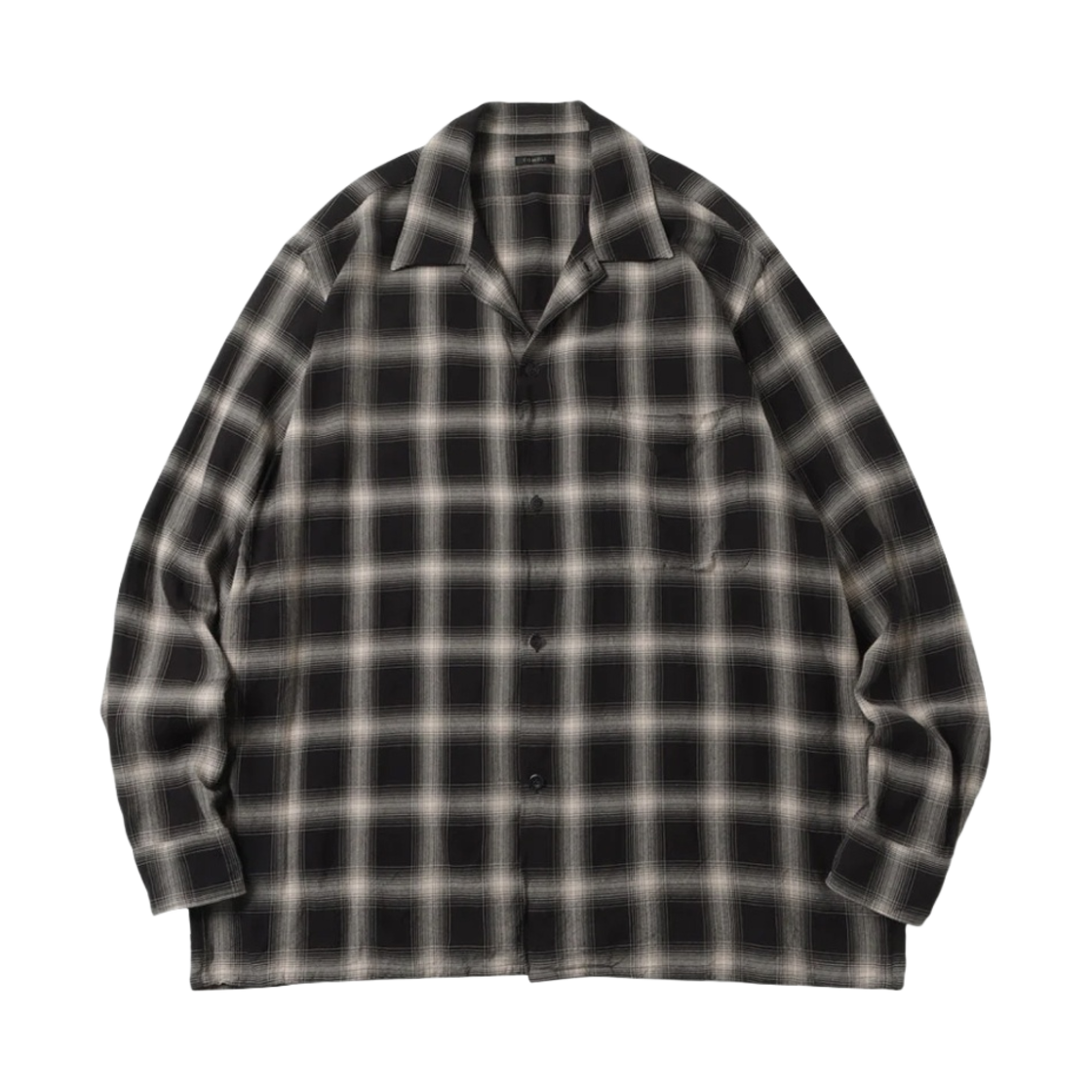 코모리 레이온 오픈 칼라 셔츠 체크 - 23SS(Comoli Rayon Open Collar Shirt Check - 23SS)