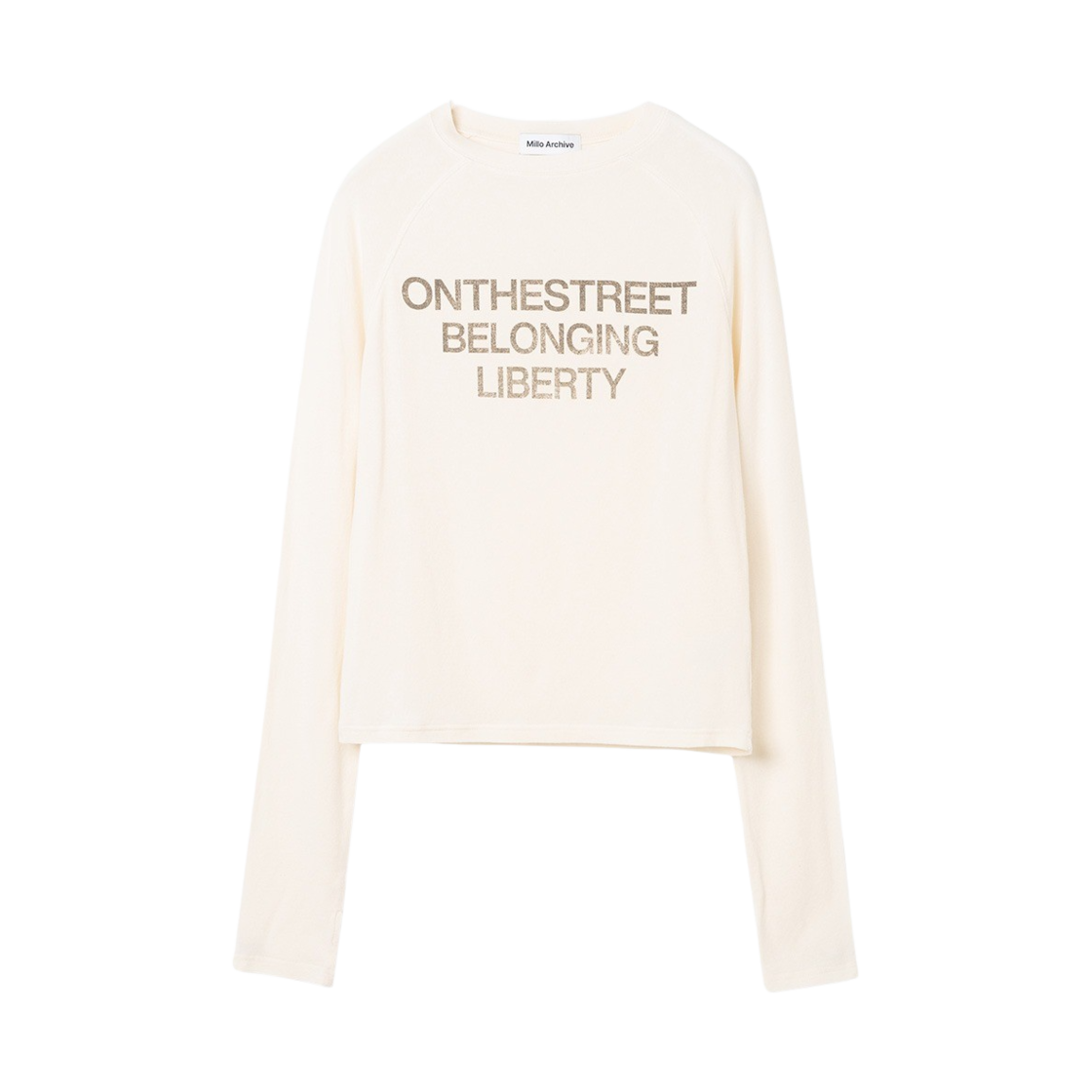 밀로 우먼 홀 래글런 티셔츠 크림