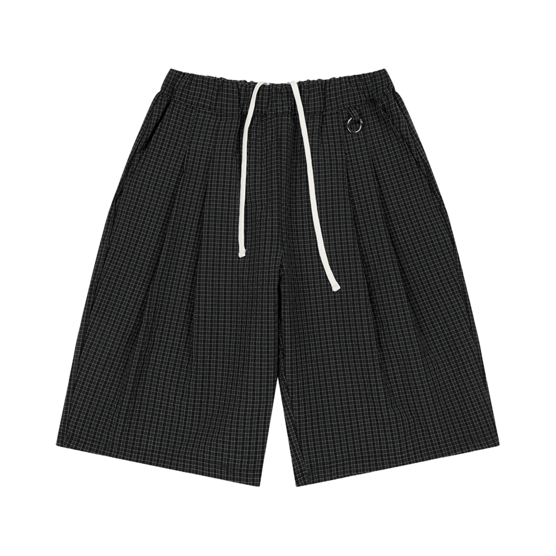 포즈넘버에잇 투턱 체크 버뮤다 쇼츠 네이비