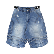 Farfromwhat Far Layered Work Shorts Pants Blue