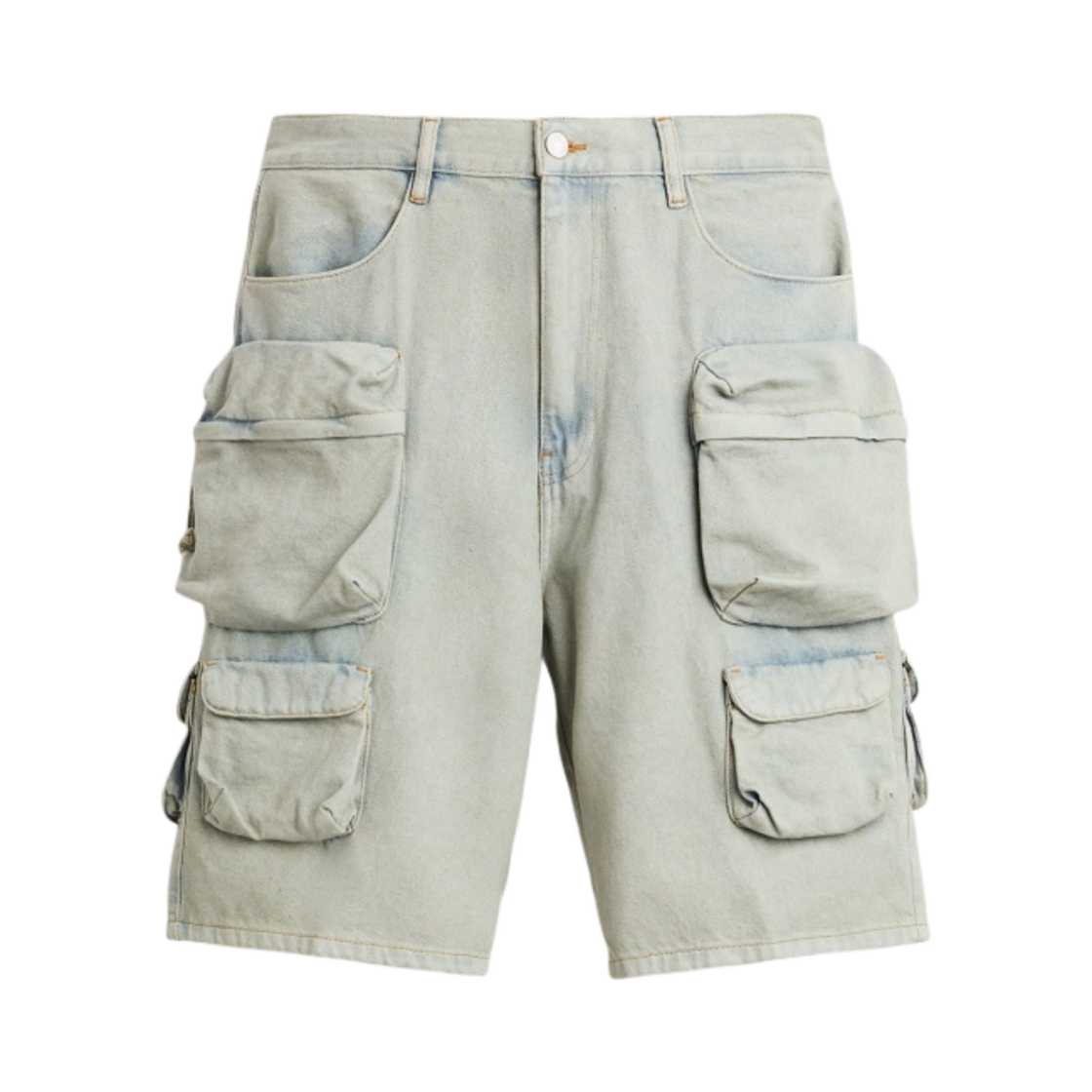 자라 데님 유틸리티 버뮤다 쇼츠 블루 그린