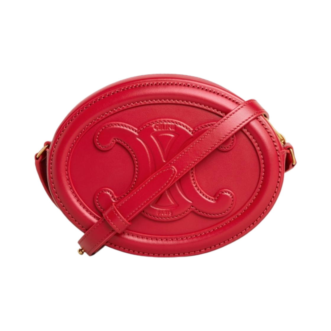셀린느 스무스 카프스킨 크로스바디 오발 퍼스 레더 트리옹프 레드(Celine Crossbody Oval Purse Cuir Triomphe in Smooth Calfskin Red) - 3