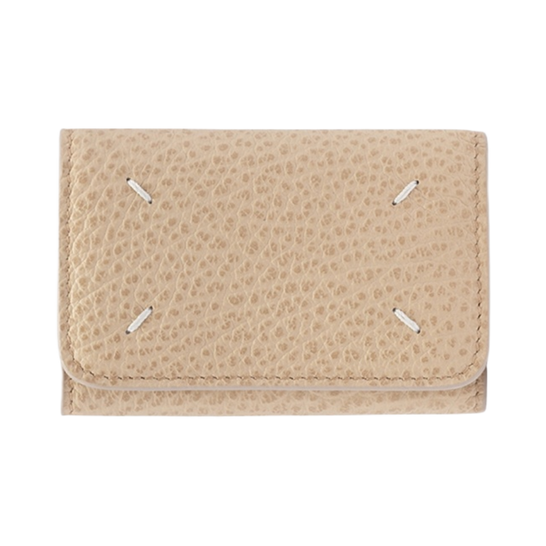 메종 마르지엘라 엠보스 그레인드 카프스킨 컴팩트 카드 홀더 아몬드(Maison Margiela Embossed Grained Calfskin Compact Card Holder Almond) - 1