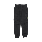 Stone Island 31314 Stretch Cotton Wool Satin Cargo Pants Black - 21FW