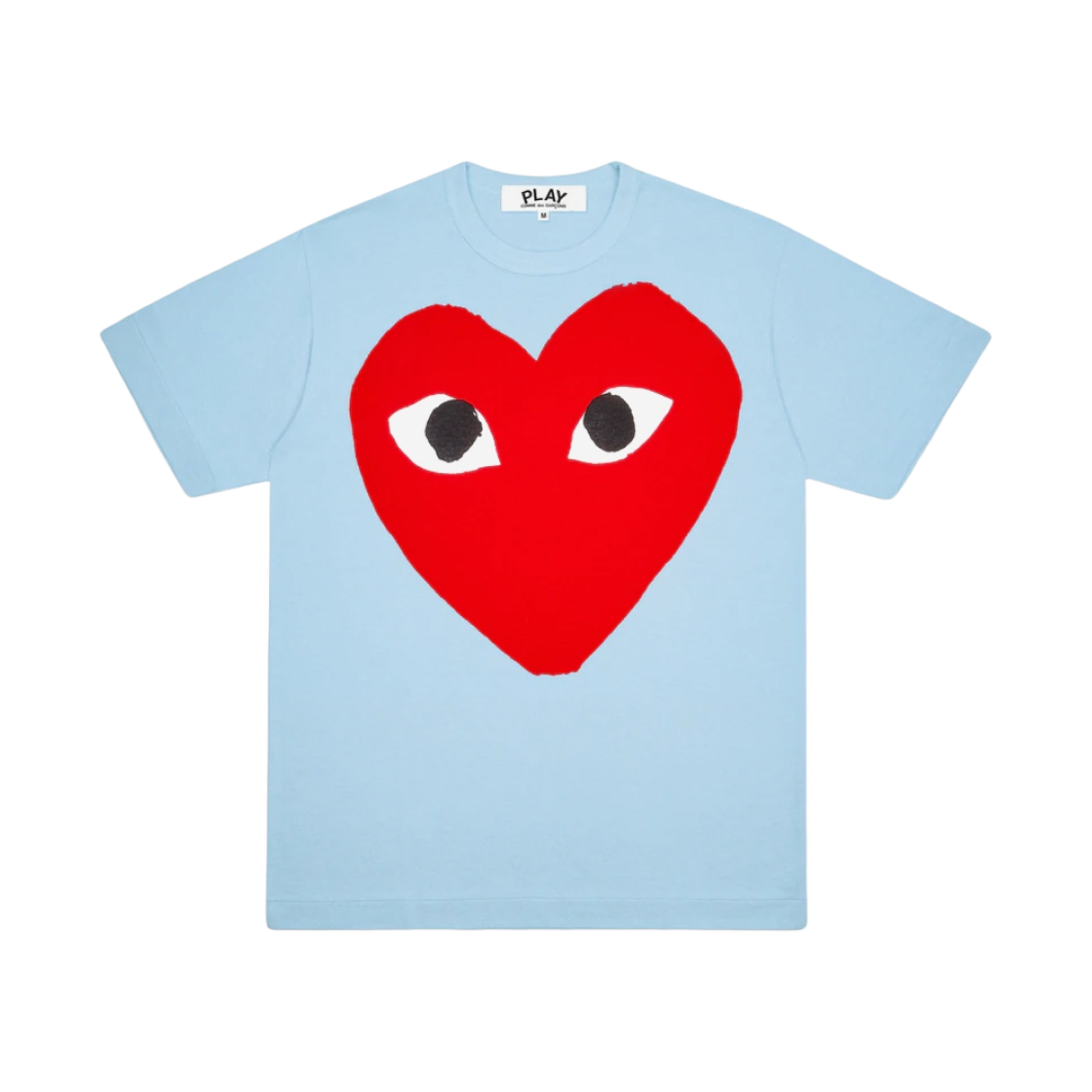 (W) 플레이 꼼데가르송 레드 하트 티셔츠 블루((W) Play Comme des Garcons Red Heart T-Shirt Blue)