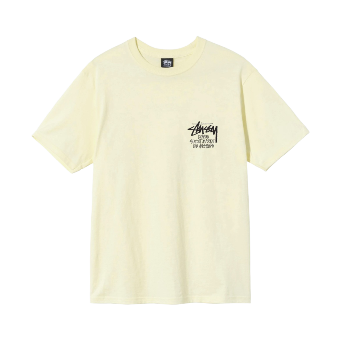 스투시 스탁 도버 스트리트 마켓 LA 티셔츠 페일 옐로우 2021(Stussy Stock DSM Los Angeles T-Shirt Pale Yellow 2021) - 2