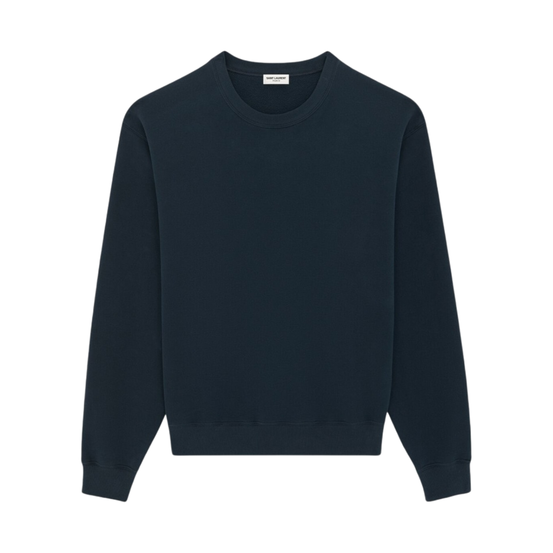 생로랑 루즈핏 플리스 크루넥 스웨트셔츠 블루 페트롤(Saint Laurent Loose Fit Fleece Crewneck Sweatshirt Blue Petrole) - 1