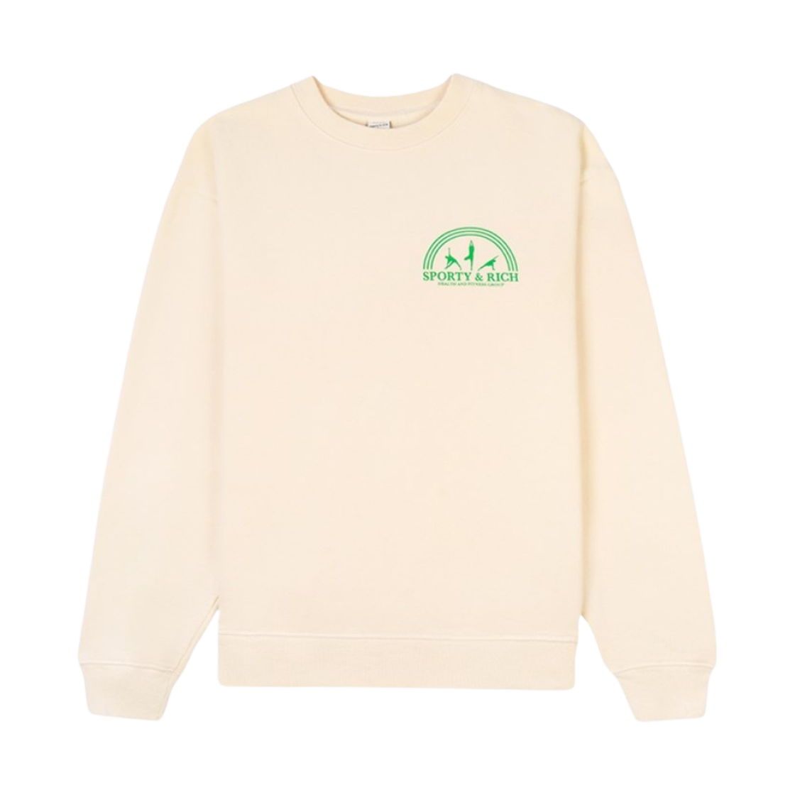 스포티 앤 리치 피트니스 그룹 크루넥 크림(Sporty & Rich Fitness Group Crewneck Cream) - 1