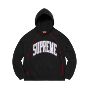 Supreme Boxy Piping Arc Hooded Sweatshirt Black - 23SS