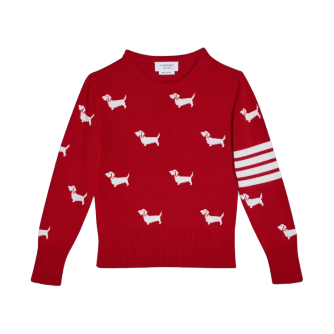 (키즈) 톰브라운 코튼 사선 헥터 풀오버 레드((Kids) Thom Browne Cotton 4-Bar Hector Pullover Red) - 1