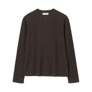 Millo Archive Draft Henley Neck Knit Brown