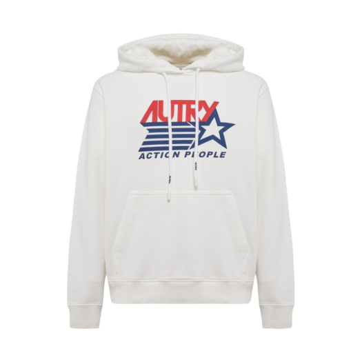 Autry Iconic Logo Hooded Sweatshirt White