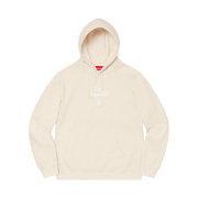 Supreme Cross Box Logo Hooded Sweatshirt Natural - 20FW